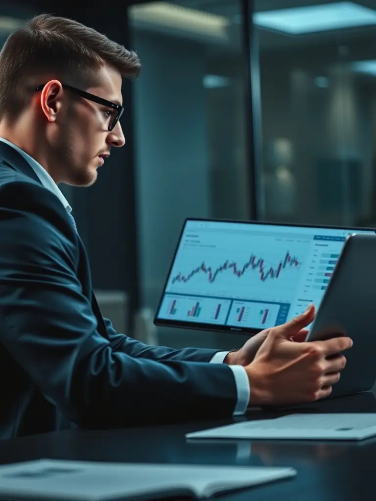 An image of a consultant presenting financial plans to a client using a laptop and visual charts, representing Financial Planning & Advisory.