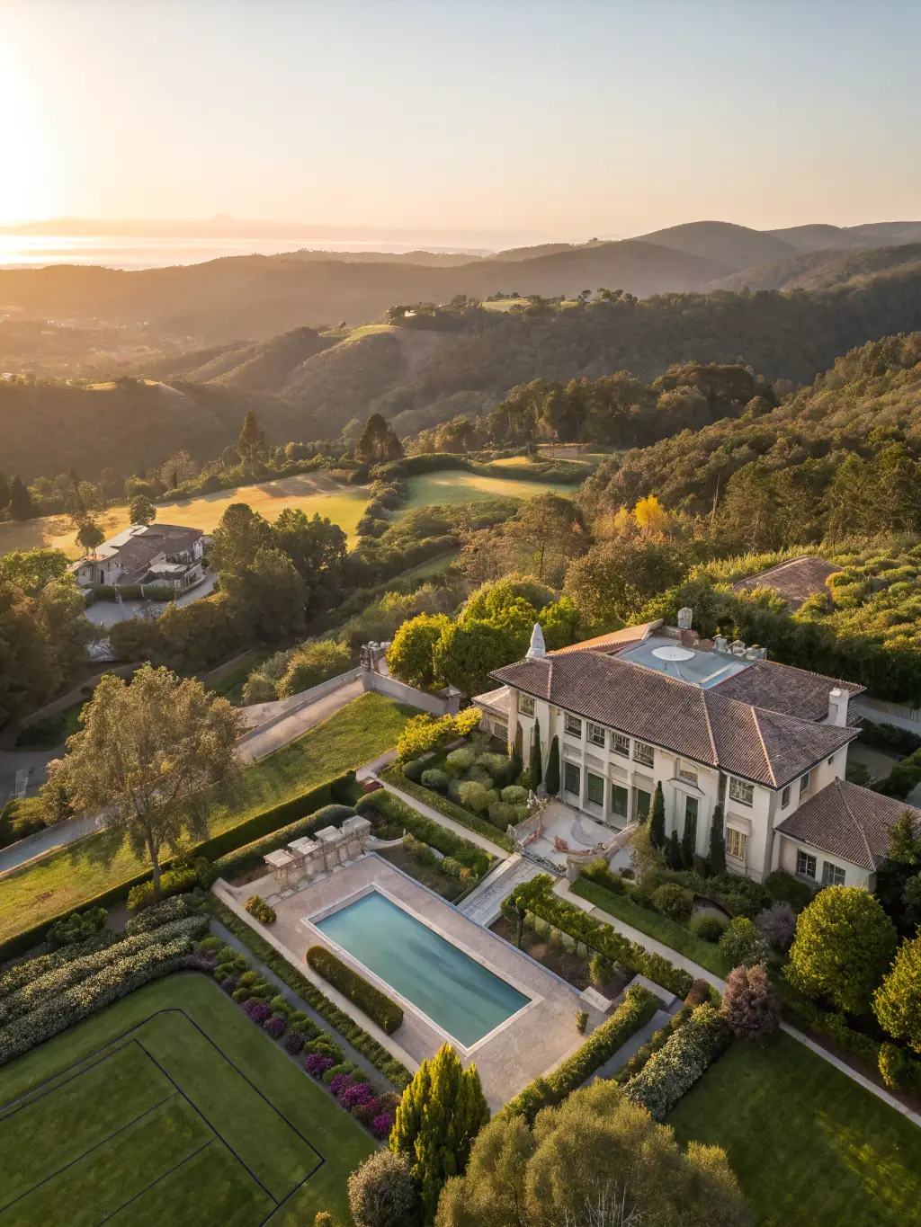 An elegant family estate in Mexico, symbolizing wealth management and long-term financial security.